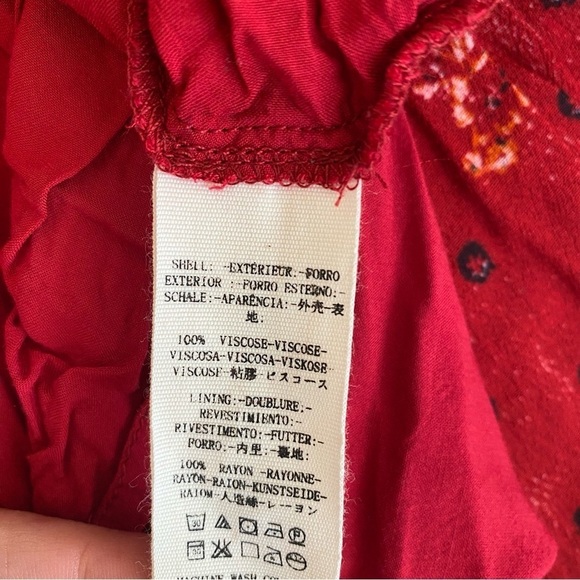 Free People || Two Faces Smocked Mini Dress Red XS - Picture 7 of 8